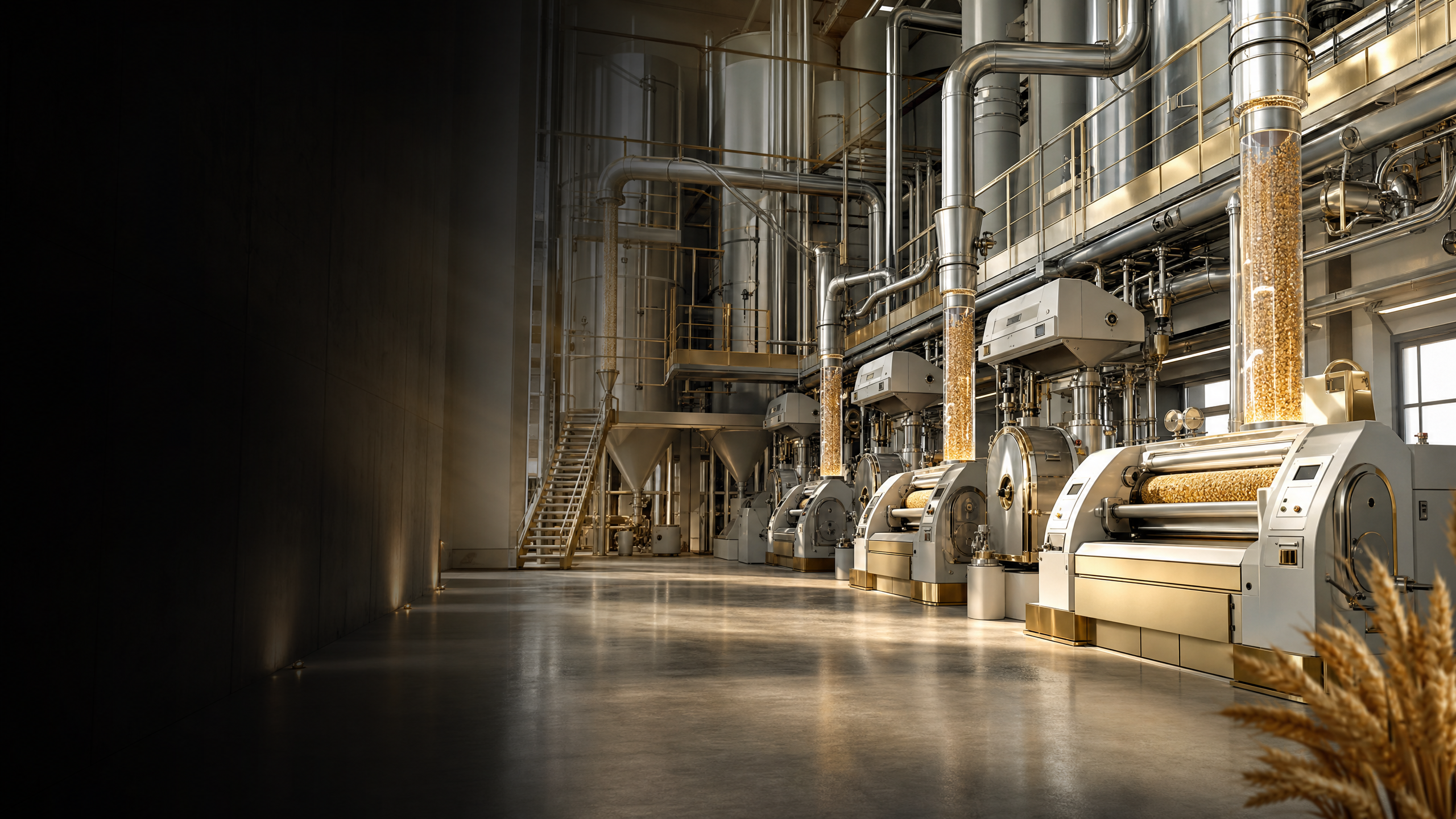 Industrial wheat milling plant